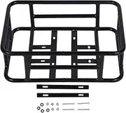 Baxnore Rear Cycle Basket, Heavy Duty Iron Cargo Rack with 204G Capacity, Watertight Cycle Storage Basket for Delivery Commuter
