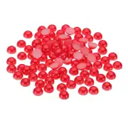 500Pcs Flatback Pearls Beads, 10mm Flatback Pearls, Red