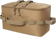 Camping Storage Bag 13.4x6.7x7.5 Multi-Compartment 600D Oxford Cloth Pouch with Mesh Pocket for BBQ, Beach