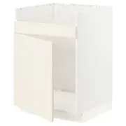 METOD base cab f HAVSEN single bowl sink, white/Bodbyn off-white, 60x60x80 cm