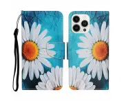 For iPhone 16 Pro Flip Leather Wallet Phone Case - Chrysanthemum