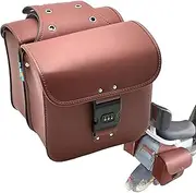 Motorcycle Throw Over Saddle Bags - Lockable Side Bags, Pu Leather Powersports Saddle Bags | Waterproof FLI? Top Design Motorcycle Bag, Large Capacity Motorcycle Saddlebags for Short Vacations