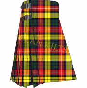 Scottish Traditional Buchanan Handmade 8-yard Tartan Kilt For Men Custom Size