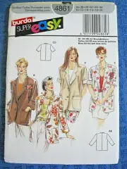 Burda 4861 JACKET size10-20 bust 36-46 fabric sewing pattern Uncut