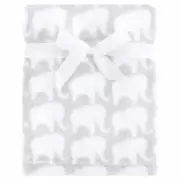 Hudson Baby Infant Silky Plush Blanket, Gray Elephant, 30x40 inches