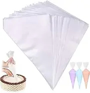 100Pcs Bakeware Decorating Pastry Bags, Icing Piping Bags Disposable Pastry Bag for Cake Decorating Royal Frosting Cake Cupcake Dessert Cookies Decoration (White)