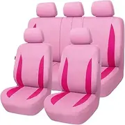 Flying Banner Car Seat Covers Front Seats Rear Bench Polyester car seat Protectors Easy installations Split,Rose red & Pink
