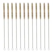 12" Wire Tube Brush, 12Pcs 0.5" Dia Brass Cleaning Brush, Brass Tone