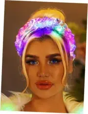 Light Up Headband Flash Glowing Hair Band Headbands Laser Hair Hoop for