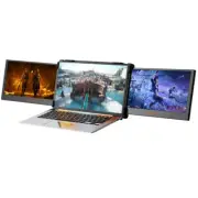 Dual Portable Triple Fold 1080P IPS Monitor Screen Extender For 13-17.3" Laptops