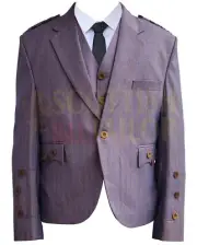 Scottish Tweed Wool Argyll Kilt Jacket & Waistcoat- Men Argyll Jacket For Sale