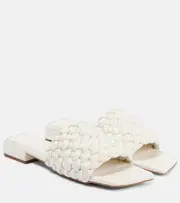 [Souliers Martinez] Souliers Martinez Aster woven leather slides AU 8 white
