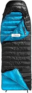 White Goose Down Sleeping Bag - Winter Envelope Type for Ultimate Warmth and Comfort(CW400 Black M)