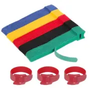 100Pcs 6 Inch Reusable Cable Ties Fastening Hook and Loop Straps 5 Colors