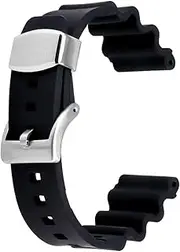 [YISIWERA] Rubber Silicone Watch Strap 22 mm Orange Black Grey Red Blue Green with Black Silver Metal Stainless Steel Buckle Bracelet for Men Women