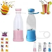 Appreciarel Blender, Portable Blender, USB Rechargeable Mini Juicer Blenders, 420ml Smoothie Blenders, with Stainless Steel Blades for Fruit Smoothies and Shakes (A*2Mix)