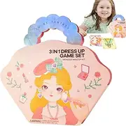 Costume Creation Set - Girls Paper Sticker Princess Outfit Kit, Sticker Dress-Up Doll | Paper Makeup Toy Collection for Kids, Boys, and Girls, 12.2x1.18x11.81 inches