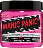 MANIC PANIC Classic Cotton Candy Pink Semi Permanent Hair Color - Bright Pink Hair Dye for Women & Men That Lasts 4-6 Weeks - Vegan, Ammonia & Cruelty-Free - Create & Mix Custom Shades (4oz)
