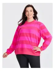 [Taking Shape] Cotton Block Stripe Sweatshirt in Multi
