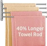 KES Swivel Towel Bar 50CM 4-Arm Extra Long, Swing Out Towel Rack for Bathroom Wall, Hand Towel Holder for Multiple Towels, SUS304 Stainless Steel Brushed Finish, A2103S4L50-2