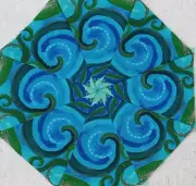 16 9.5" Whirling Leaves #1 Stack 'n Whack Quilt Blocks Kaleidoscope