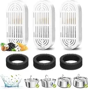 Cat Water Fountain Filters, 3 Pack Replacement Filters & Replacement Pre-Filter Sponges for Stainless Steel Pet Fountain with Water Level Window, Fountain Carbon Filters for Dog Water Dispenser Bowl