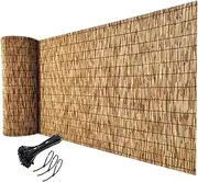 Bamboo Screens Outdoor for Patio, Decorative Fences, Bamboo Fence Rolls,Pool Plant Fence Outdoor Privacy Screen Curtain for Room Porch Pool Roof Wall Weatherproof(1.6 * 9m(5.2 * 29.5ft))