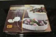 Vintage CorningWare 4 Piece French White Set 2 Oval Dishes With Lids