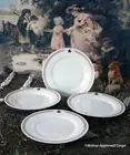 CRATE & BARREL RED STAR SALAD PLATES (4) -NWT- GIVE YOUR MEALS MORE STAR POWER!