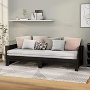 Pull-Out Day Bed Frame Without Mattress, Solid Pine Wood, Convertible Sofa to Bed, Space-Saving Design, AU Single Size, 2X(92 x 187 cm), Sturdy and Durable Construction