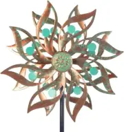 Metal Wind Spinner Vintage Kinetic Pinwheels for Outdoor Patio Lawn Garden Decor