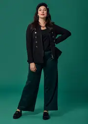 [TS] Taking Shape Ponte Harper Wide Leg Pant Size 30 in Everglade - Plus Size Women's Clothing Everglade