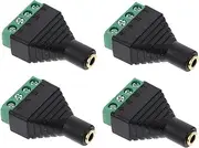 CONGARTENO 4pcs Stereo Female Terminal Block Adapter for Solderless Connection Panel Mount Audio Connector for Headphones and CCTV Applications