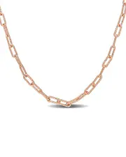 18K Rose Gold Over Italian Silver Paperclip Chain Necklace