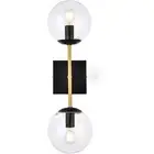 Living District LD2357BKR Neri Bathroom Vanity Light Black and Brass