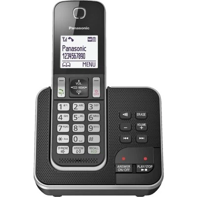 Panasonic Black Digital Phone/Telephone Cordless Handset w/ Answering Machine