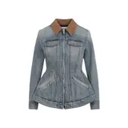 [Alexander Mcqueen] Alexander Mcqueen-Light Blue Cotton Jacket-Donna 40 IT