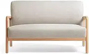 Sofas and Couches Nordic Log Cotton Linen Fabric Sofa Small Apartment Double Solid Wood Leisure Sofa Clothing Store Restaurant Reception Office Small Sofa for Living Room Corner Chair Bedroom Salon Of