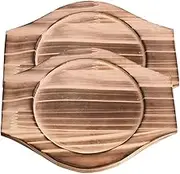 Zerodeko Dolsot Korean Stone Bowl Wood Base 2pcs Korean Bowl Wood Trivet Table Tray Plate Korean Dolsot Bowl Casserole Pot Holder Hot Food Dishes Coffee Coasters Casserole Pad As Shown