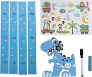 ERINGOGO Educational Growth Height Chart Sticker 1 Set Baby Growth Chart Wall Decal 3D Dinosaur Height Ruler Removable Wall Art