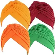 [Qianmome] Women Vintage Double Flower Beanie Turban Style Hat Ladies Chemo Cap Muslim Turban Headbands