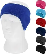 [Generic] Windproof Fleece Cycling Ear Warmers Muffs Headband for Men and Women W Running Yoga Skiing Workout Dark Blue