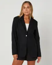 Lenny Linen Blazer Black