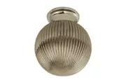 DIY Batten Light Fitting Smoke Glass Ribbed Sphere Chrome Highlight