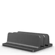 Vertical Laptop Stand Double Desktop Stand Holder with Adjustable Dock (Up to 17.3 Inch) Black