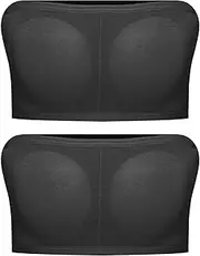 [iEFiEL] 2Pack Girl's Seamless Bandeau Crop Tube Top Bra Padded Strapless Bralette Stretchy Chest Wrap