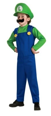 Luigi Super Mario Brothers Nintendo Plumber Fancy Dress Halloween Child Costume