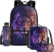 [Uourmeti] Backpack for Girls Bookbag with Lunch Box Big Kids School Bag Set 4pcs Backpack Set Back To School