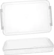 Angoily 2pcs Clear Document Storage Box Pet Organizer with Lid Portable File Folder for Office Saving Design for Desk Organization