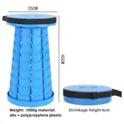 Blue Portable Outdoor Telescopic Folding Stool with 100 Weight-Bearing Buckles,